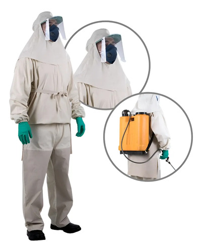 Roupa Com Proteção Para Pulverização Veneno Grama Roça Mato | Frete grátis