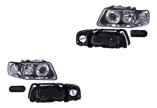 Set Faros Delanteros Depo Audi A3 2001 - 2003