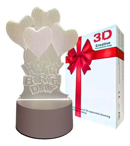 Lámpara 3d Diseño De Feliz Cumpleaños Decoración Creativa
