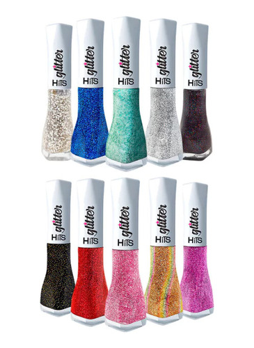 Esmalte Hits Glitter Coleção 5free Hipoalergênico. 