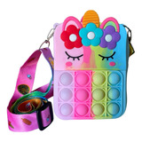 Bolsa De Silicon/juguete Pop-it Para Niñas Unicornio /flores