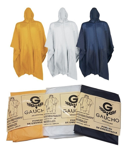 Poncho De Emergencia Gaucho Capa Lluvia Pvc Impermeable