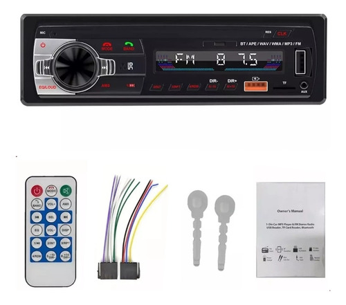 Radio De Auto 1 Din Bluetooth Usb Mp3 Microsd Aux Fm