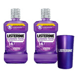 Kit 2 Listerine Cuidado Total 500ml + Copo Metalizado