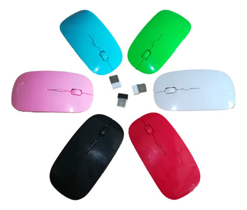 Mouse Inalámbrico A Pilas P/ Pc Notebook C/ Receptor Colores