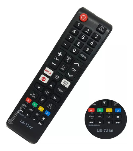 Controle Remoto Compatível Para Smart Tv Teclas Net E Prime