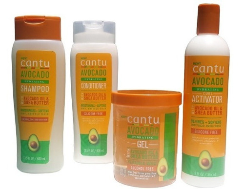 Kit Cantu Aguacate Shampoo+acondicionador+gel+crema Peinar