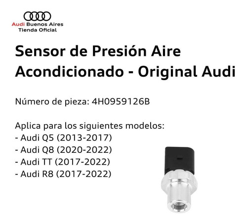 Sensor De Presin De Aire Acondicionado Audi Q5 2013 Al 2017 Foto 3