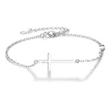 Boniris Pulsera De Plata De Ley 925 Con Cruz Para Mujer, De.