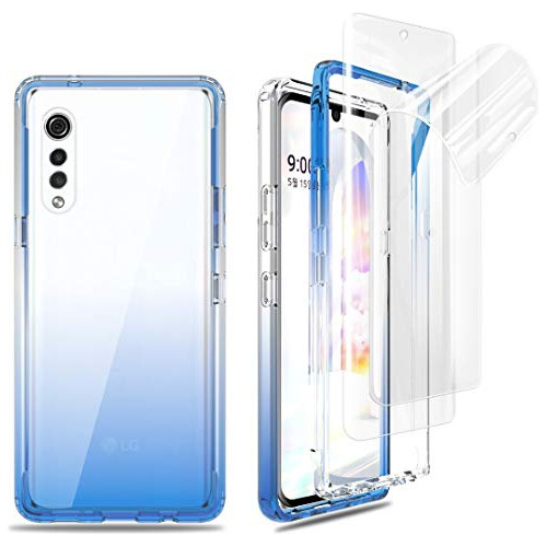 Funda Jeylly Para LG Velvet 5g Tpu Flexible + Vidrio - Azul