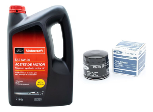 Kit Aceite Sintético Motorcraft 5w30 + Filtro Aceite Ford 