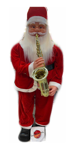 Papai Noel Musical Com Saxofone Bivolt - 1,20 Metros
