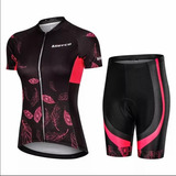 Conjunto Maillot Ciclismo Mujer 9d Culotte Acolchado Gel