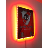 Perchero De Pared River Plate Millonarios Con Luces Led Rojo