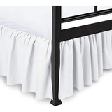 Faldón Cama Algodón Blanco 600 Hilos 18'' - Queen