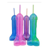 20 Vasos Plastico Pene Para Bebidas 428ml Con Popote