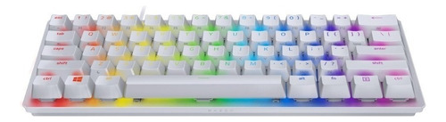 Teclado Gamer Razer Huntsman Mini Qwerty Razer Red Inglés Us Color Mercury Con Luz Rgb