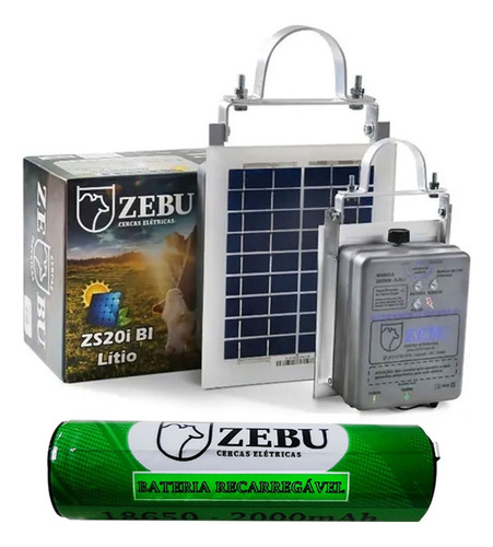 Cerca Elétrica Solar Bateria Eletrificador 35km Zebu Zs20bi