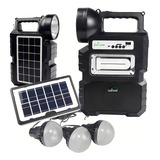 Kit Solar De Camping Emergencia Bluetooth+radio+linterna+usb