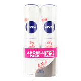 2 Desodorantes Nivea Dry Confort Seca Rapido 150 Ml C/u