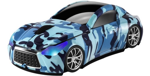 Mouse Inalambrico Cool Sport Car Usb Camuflado Azul