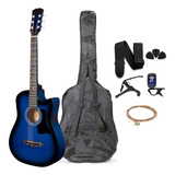 Guitarra Acústica Femmto Ag002 Con Accesorios Para Diestros Color Azul Arce Brillante