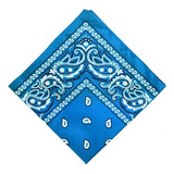 4 Paisley Cowboy Bandana Head Wrap Neck Headband Azul