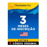 Cartao Psn Plus Extra 3 Meses Assinatura Us Americano