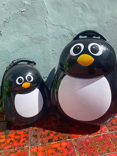 Valija Mediana Y Mochi De Pingüino Infantil