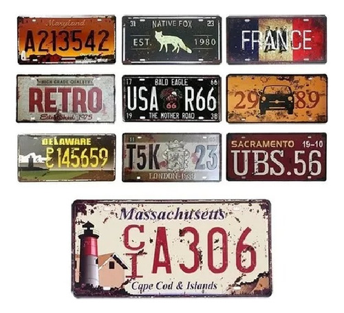 10 Placas Decorativas Vintage Poster Decorativa Metal