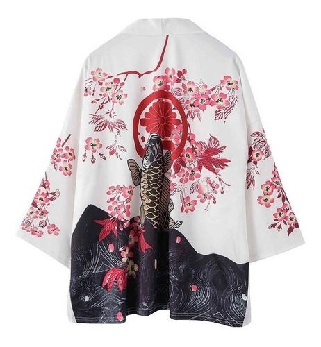 Abrigo Kimono Hombre Mujer Yukata Cerezo Flor