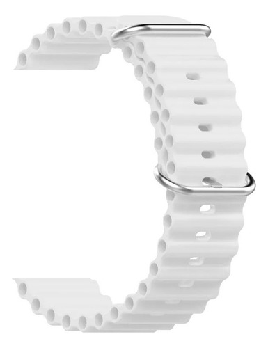 Pulseira Oceano Compatível Com Smartwatch Ultra Max Bw25 Cor Branco 42 Ao 49mm