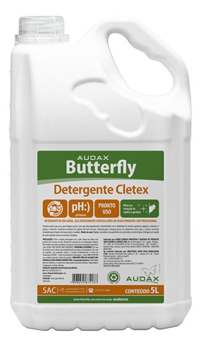 Detergente Liquido Neutro 5 Litros Audax Butterfly Cletex