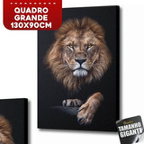 Quadro Grande Decoração Para Quarto Sala 130x90 Leão De Juda Cor Preto/dourado Cor Da Armação Impressao Infinita