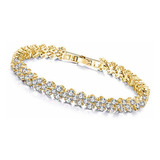 Pulsera Brazalete Brillos Cristal Joyas Princesa Color Oro