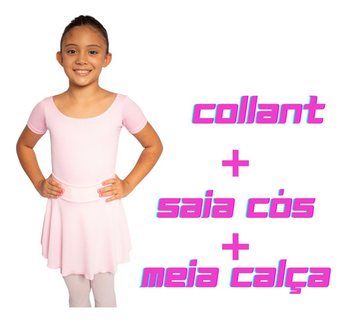 Kit Ballet Balé Roupa Infantil Conjunto 3 Pç Lindo