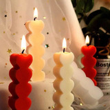 Velas De Corazón Decorativa Romántica Rojo Y Blanco 10 Pzas