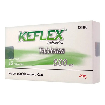 Keflex Tableta 500 Mg, 12 Tabletas | Envío gratis