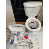 Paquete Sanitario Blanco Redondo Bañolavabo Kit Instalacion