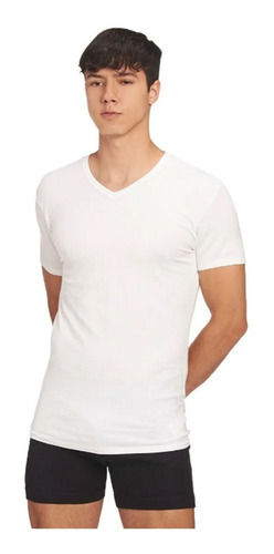 3 Playeras Calvin Klein De Lujo Cuello V Para Hombre 