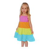 Vestido Infantil Moda Feminino Blogueirinha Colorido Festa 