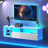 Dlandhome Soporte Flotante Para Tv Con Luz Led, Consola Mul.