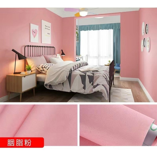 Papel Tapiz Mural-auto Adhesivo Color Rosa 60cmx10mm