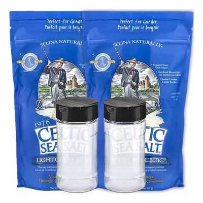 Sal Celtica Celtic Sea Salt 454 Gramos, 2 Pack + Saleros | Envío gratis