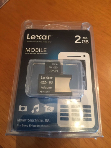 Tarjeta Memoria Lexar Micro M2 Adaptador Stock Pro Duo 2 Gb