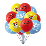 Juego 12 Globos Látex One Piece Piratas Fiesta Modelo 1