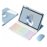 Funda Rotación 360 C/teclado Rgb+mouse P/iPad Air 5/4 10.9in