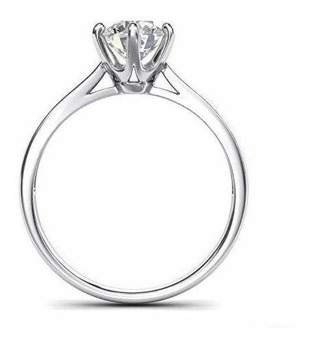 Anillo Compromiso Oro Blanco 14k 2.0 Ct Diamante Simulado 