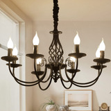 Ganeed Candelabro Negro, 8 Luces Francesas, Lampara Colgante