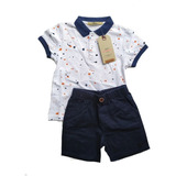 Conjunto Infantil Kids Menino 1 A 3 Anos Camisa Polo E Short